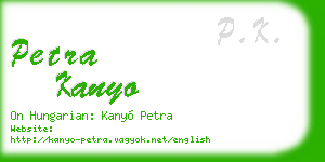 petra kanyo business card